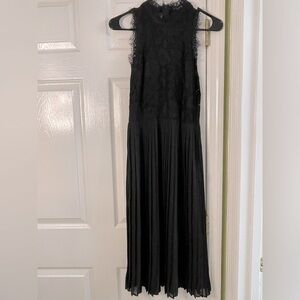 Elegant Black Lace Midi Dress